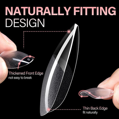 tapered design with thicker front edge and thinner back edge for natural contour