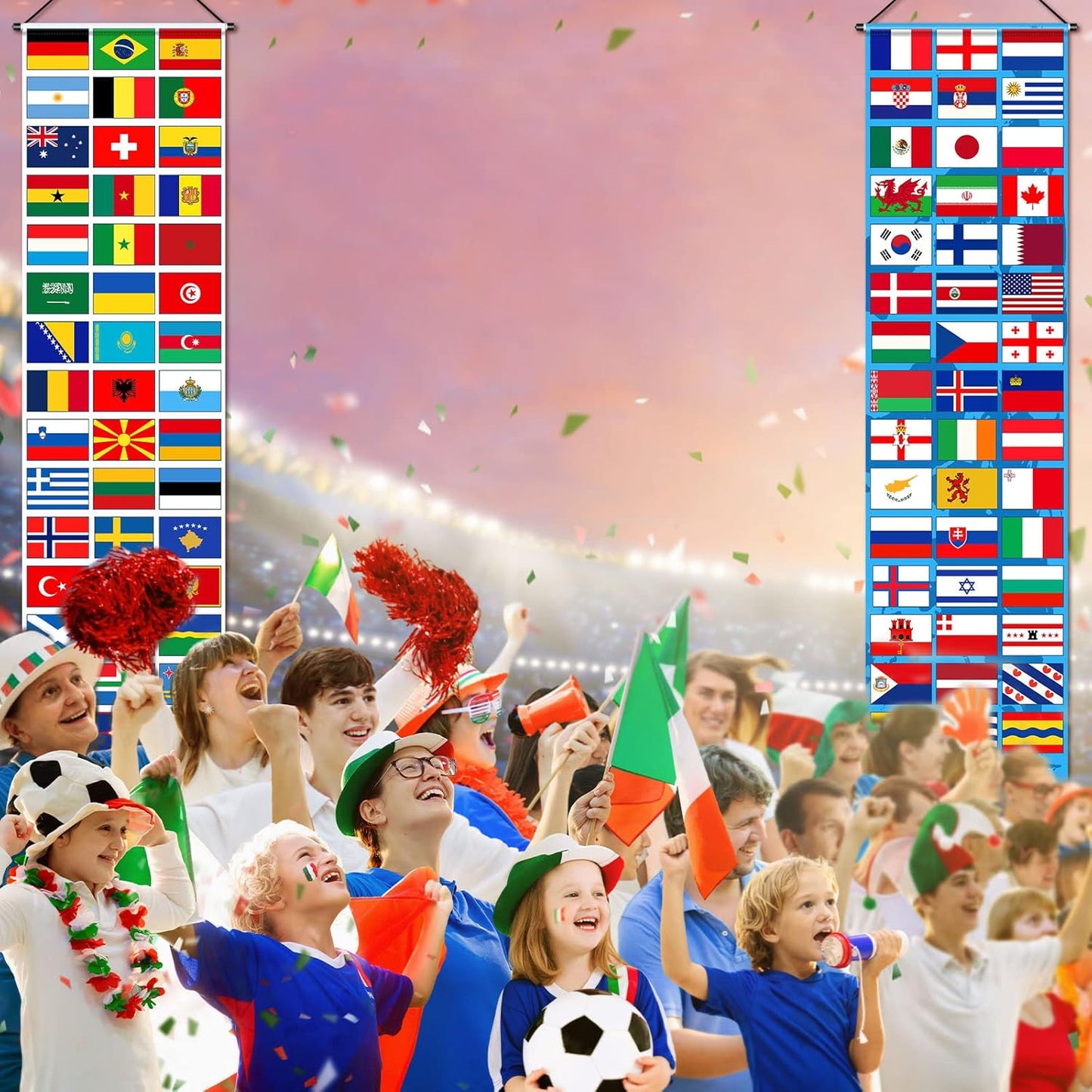 Tatuo Country Flags Bunting – Living Room Wall Art for World Cup Season and Cozy Sports-Themed Home Aesthetic