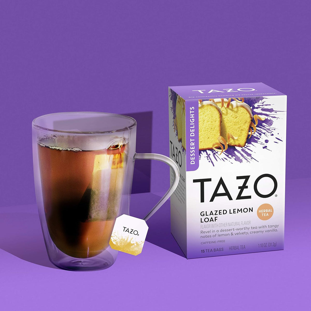 TAZO Glazed Lemon Loaf Herbal Tea – Premium Caffeine-Free Indulgence for the Afternoon Tea Corner