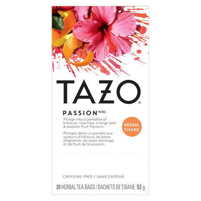 TAZO Passion Herbal Tea – Thoughtful Hostess Gift Box with 20 Count Single-Serve Packs