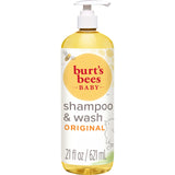 Burt's Bees Baby Shampoo & Wash – Tear-Free 2-in-1 for Sensitive Kids' Skin, 21 oz Pump Bottle