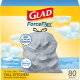 Glad Tall Kitchen Drawstring Trash Bags 13 Gallon – Clean White Febreze Liners for Uncluttered Kitchens, 110 Count