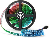 SUPERNIGHT RGB LED Strip Lights – 16.4ft Black PCB Ambient Backlighting for Behind TV and Media Walls