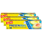 Glad Press'N Seal Food Wrap – Kid Lunch Sealing Film for School Snack Packs, Airtight Bowl Cover for Refrigerator Leftovers