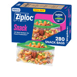 Ziploc Snack Bags with EasyGuide Texture – Kids Lunch Box Packing Bags for School, Reusable Small Storage