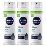 NIVEA MEN Sensitive Shave Gel – Daily Morning Shave Ritual for Sensitive Skin, VitaminPro Complex, 7 Oz Can, Pack of 3