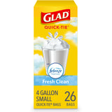 Glad Odor-Controlled Small Trash Bags 4 Gallon – Self-Care Bathroom Bin Liner for a Calm Daily Routine