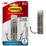 Command Large Double Bathroom Wall Hook – Kid-Friendly Towel Hook for Children's Bathroom That Installs Without Tools or Holes