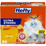 Hefty Ultra Strong 20 Gallon Trash Bags, Break-Resistant Drawstring Tall Kitchen Bags That Prevent Spills on the Way to the Curb