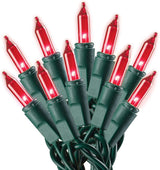Holiday Pride Red Mini Lights - Flameless Holiday Glow Safe Around Kids and Pets, 100 Count UL Listed String