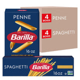 Barilla Penne & Spaghetti Variety Pack (8 Boxes) – Non-GMO, Kosher Certified Pasta for Mindful Family Meals