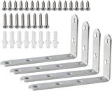 Alise Floating Shelf Brackets – Minimalist Wall Storage Solution, Slim Stainless Steel L Brace in Neutral Finishes