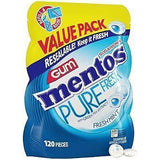 Mentos Pure Fresh Sugar-Free Chewing Gum with Xylitol, Fresh Mint, 120 Piece Bulk Resealable Bag for Mindful Snacking Breaks