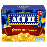 ACT II Xtreme Butter Microwave Popcorn 12 ct – Gluten-Free, 0g Trans Fat Mindful Snack for Wind-Down Evenings and Calming Self-Care Rituals