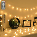 ZIMINGU LED Ball String Lights – Waterproof 19.7ft Globe Lights for Patio Railing and Balcony Evening Ambiance, USB Powered