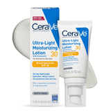 CeraVe Ultra-Light Moisturizing Lotion SPF 30 – One-Step Daily Face Lotion for Capsule Skincare Routines