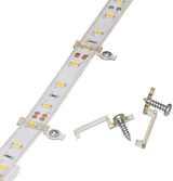 LuminEdge Waterproof LED Strip Clips – Deck Railing and Pergola Mounting Kit, 100-Pack Outdoor Brackets