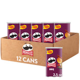 Pringles BBQ Grab N' Go Chips – Lunch Box Snack Pack for Kids' School Days, 12 Stackable Cans