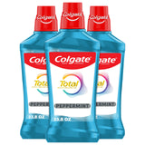 Colgate Total Alcohol-Free Mouthwash – Clean Mint, Minimal Design for Clutter-Free Bathrooms