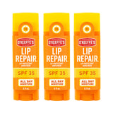 O'Keeffe's Lip Repair SPF 35 Stick – Hypoallergenic, Dye-Free Balm Safe for Diabetics and Sensitive Skin, 3-Pack