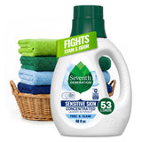 Seventh Generation Free & Clear Laundry Detergent for Chemical-Conscious Families, 0% Dyes and Fragrances