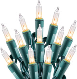 Minetom IP44 Outdoor String Lights 200 Bulbs for Garden Pathway and Pergola, 51.7ft Green Wire