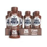Core Power Protein Shake – Portable Trail and Cycling Recovery Drink with Caffeine, Chocolate 14oz 12 Pack