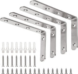 YUMORE Stainless Steel L Bracket – Weatherproof Shelf Brace for Patio and Garden Shed Storage, 4 Pack Heavy Duty