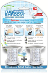 TubShroom Tub Drain Hair Catcher - Chrome Finish Bathroom Decor Accessory, Concealed In-Drain Design for Modern Showers