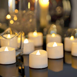 Homemory Battery Operated Flickering Tea Lights 48 Set – Cool-to-Touch Fake Votive Candles for Nursery, Kids Room & Sleep Safety