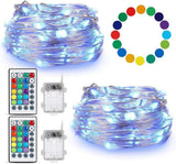 TenSteed Fairy Lights 2 Pack – Cozy Bedroom Decor with 16 Colors and Remote, 50 LED Copper Wire String Lights