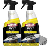 Weiman Heavy Duty Stove and Oven Cleaner and Degreaser Thoughtful Housewarming Gift for New Homeowners, 24 Oz 2-Pack with Microfiber Towel