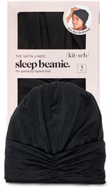 Kitsch Satin Lined Beanie – Wind-Down Hair Protection for Women, Gentle Sleep Bonnet for Frizz-Free Mornings