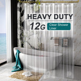 AmazerBath 12 Gauge PVC-Free Clear Shower Curtain Liner 72x72 – Odorless Family Bathroom Upgrade for Homes with Kids and Pets