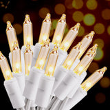 Mini Clear String Lights 32ft White Wire Holiday Gift for Her, Cozy Housewarming and Valentine's Day Decor Idea, UL Certified