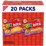 RITZ Bits Cheese and PB Sandwich Crackers – Hiking and Camping Snacks for Backpacks and Trails, 20-Count Variety Pack
