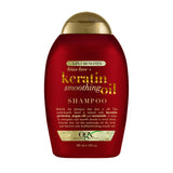 OGX Frizz-Free + Keratin Smoothing Oil Shampoo – Premium Salon-Quality Wash for Frizzy Hair, 13 Fl Oz