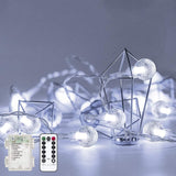 Metaku Crystal Globe String Lights Portable Battery Powered with Timer for Camping Tent Deck and Shore House Outdoor Lighting 26ft