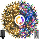 Warm White & Multicolor - 640 LED Dark Green Wire