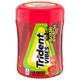 Trident Vibes SOUR PATCH KIDS Blue Raspberry Sugar-Free Chewing Gum – Fun Stocking Stuffer and Candy Gift, 4-Bottle 160 Pack