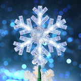 Dazzle Bright 9 Inch LED Snowflake Tree Top – Elegant Bedroom & Family Room Christmas Centerpiece Decoration
