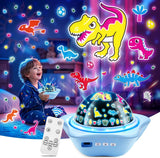 One Fire Birthday Gift for Kids – 360° Rotating Star Projector Night Light with 6 Film Slides, Unisex Present for Toddler to Pre-Teen