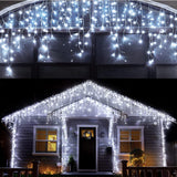 LuminaGlow Icicle Lights – Backyard Party Tent Decoration, Connectable 3-Set 400 LED Hanging Strand