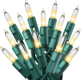 PREXTEX Warm White Christmas Tree Lights – Indoor Home Accent Set with Spare Bulbs and Flasher for a Nostalgic Holiday Atmosphere