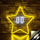 Star Neon Sign – Cozy Ambiance Light for Home Office and Bookshelf, Dimmable Neon Glow Sign
