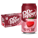 Dr Pepper Strawberries & Cream 12 fl oz Cans – Shelf-Stable Pack for Cookouts, Tailgates, and Patio Lunches