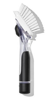 OXO Good Grips Soap Dispensing Dish Scrub Brush for Busy Kitchens, One-Handed Dishwashing Brush for Faster Cleanup