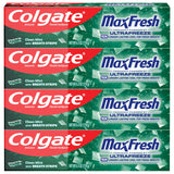 Colgate MaxFresh Cool Mint Toothpaste – Essential Dual-Action Cavity & Breath Protection, Clean Neutral 4-Pack Design
