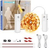 WOBANE Motion Sensor LED Strip – Warm Ambient Bedroom Decor with Hands-Free Glow