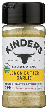 KINDERS Organic Lemon Butter Garlic Seasoning – Single-Jar All-in-One Blend for Clutter-Free Pantries, 3.3 oz